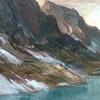 Tableau d'un lac de montagne de l'artiste peintre Albert Doran